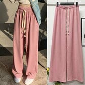 【ピンク】ぽこぽこリラックスワイドパンツ