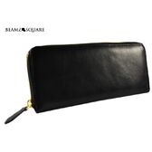 【ブラック】BEAMZSQUARE ヌメ革 ラウンドファスナー 長財布 BS-1624BK