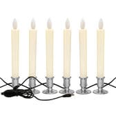 LEDロウソク USB給電式 6本 シルバー