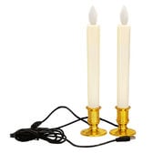 LEDロウソク USB給電式 2本 ゴールド