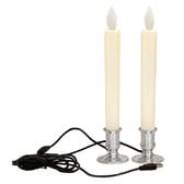 LEDロウソク USB給電式 2本 シルバー