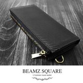 BEAMZ SQUARE カーボンレザー L字ファスナー長財布 BS-22606