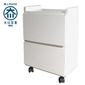 【ホワイト/2段】職人が作るワゴンチェスト