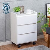 【ホワイト/3段】職人が作るワゴンチェスト