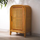 天然籐かごめ編みキャビネット