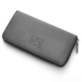 【日本製財布】栃木レザー（ヴォーノアニリン）ラウンドファスナー 長財布 ブラック