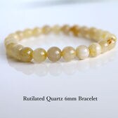【メンズ/ルチルクォーツ 6mm】パワーストーンブレスレット