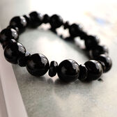 【メンズ/オニキス 14mm】カットデザイン数珠ブレスレット
