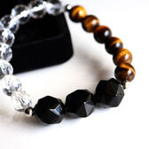【レディース/タイガーアイ・オニキス・水晶】 パワーストーンブレスレット