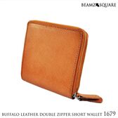 BEAMZSQUARE バッファローレザー ダブルZIP ショートウォレット BS-1679