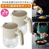 【2個セット】ガラス製 調味料ポット