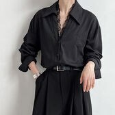 【日替わり数量限定】【ブラック】 レース付きシャツ【先行チケット利用NG】