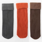 【3足セット】裏起毛ソックス 靴下 冷え取り靴下（グレー+オレンジ+ブラウン）