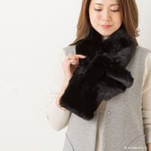 【ブラック】もこもこもふもふ フェイクファーボアマフラー