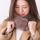 【グレージュ】マグネット型でシンプル コンパクトなふわふわティペット