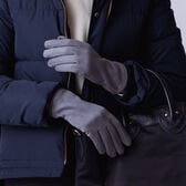 【グレー】スマートフォン対応 手触りなめらか＆裏起毛シャムード手袋