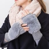 【グレー】もふもふフィンガーレスミトン