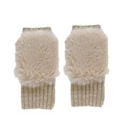 【ベージュ】もふもふフィンガーレスミトン