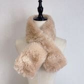 【カーキ】ふわふわマフラー ティペット 差し込みタイプ