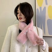 【A02/ピンク】ふわふわフェイクファーティペット