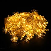 【シャンパンゴールド/電池タイプ】雪の結晶LEDフェアリーライト(80球)