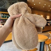 【キャメル】ふわふわモコモコミトン