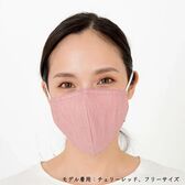 【レッド/大きめ】け心地抜群！日本製布マスク『ファブリックケアマスク』オーガニックコットンタイプ