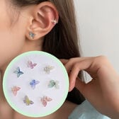 【8個セット】カラフル蝶々ピアスセット