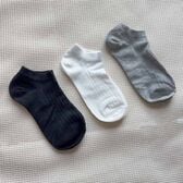 【3足セット】スニーカーソックス（ブラック・ホワイト・グレー）