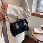 【ブラック】ミニショルダーバッグ　ファー付き