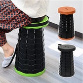 【オレンジ+グリーン+ブラック】便利な伸縮式スツール2色組+プレゼント黒1色