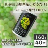 【160g×40本】SUN&LIV 山形代表ぶどう白（山形食品）ストレート果汁100％ジュース。