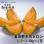 ＜予約受付中・産地直送・発送は7月上旬から＞富良野赤肉メロン 2玉(1.3—1.5kg)