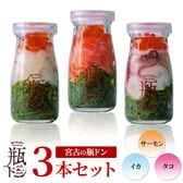 【瓶ドン3本セット】たこ・サーモン・いか 各1本　ご飯にのせるだけで絶品海鮮丼！
