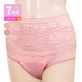 【3L】さわやか安心花柄レース深ばき安心ショーツ 2色7枚組 レギュラー用