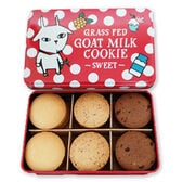 【赤缶/18枚入×1缶】プレミアム ヤギミルククッキー（プレーン、ヘーゼルナッツ、チョコ）