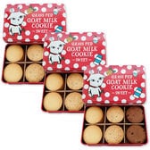 【赤缶/18枚入×3缶】プレミアム ヤギミルククッキー（プレーン、ヘーゼルナッツ、チョコ）