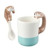 【ラテ】カワウソカフェ カワウソマグ＆スプーン【熨斗可】