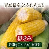 【予約受付】8/13~順次出荷【約3kg(7~13本) 】嶽きみ 青森県産とうもろこし【冷蔵】