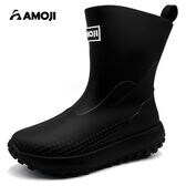 【ブラック/25.0cm】レインブーツ メンズ レディース 完全防水 ミドル丈 男女兼用 CB650