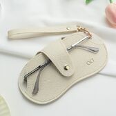 【オフホワイト】バッグに掛けてサッと収納♪おしゃれで便利なメガネケース