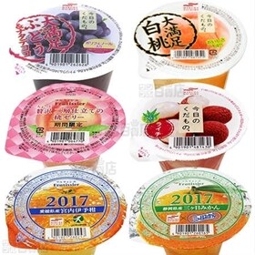 ゼリー6種計36個セット(大満足[ぶどう＆ナタデココ／白桃]／今日のくだもの ライチアロエ／フルティシエ 二層仕立ての桃ゼリー／静岡県産 三ヶ日みかん／愛媛県産 宮内いよかん)