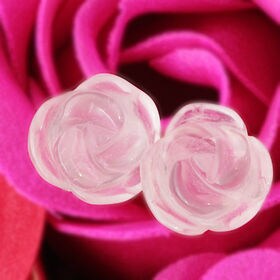 WPS 天然石一粒薔薇ピアス ローズクォーツを税込・送料込でお試し 
