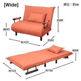 省省スペース3WAYソファベッド ワイド オレンジ 省省スペース3WAYソファベッド ワイド オレンジ