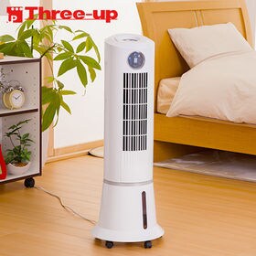 Three-up(スリーアップ)/スリムタワー冷風扇　ウォータークールファン (キャスター付き) ホワイト/RF-T1801WH