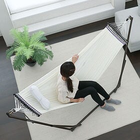 自立式ポータブルハンモック (エアー枕付き) ホワイト/SFF-01-WH