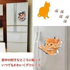 5匹の猫セット ウォールステッカー シール式 リアル かわいい おしゃれ リムーバブル インテリア 装飾壁紙シール カッティングシートを税込 送料込でお試し サンプル百貨店 トレンドマーケット