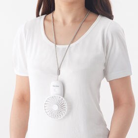 [ホワイト]Three-up(スリーアップ)/充電式ポケットファン「Poke Fan」/HD-T1913(WH)