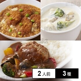 【冷凍】ミールキット 2人前×3種 (ひれかつ煮、カレーハン...
