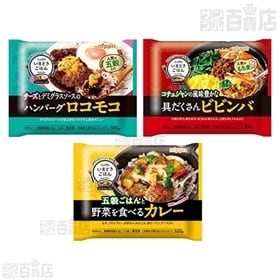 いまどきごはん ハンバーグロコモコ 300g/とろ～りオムライス 300g/具だくさんビビンバ 300g/野菜を食べるカレー 320g/ガパオライス300g